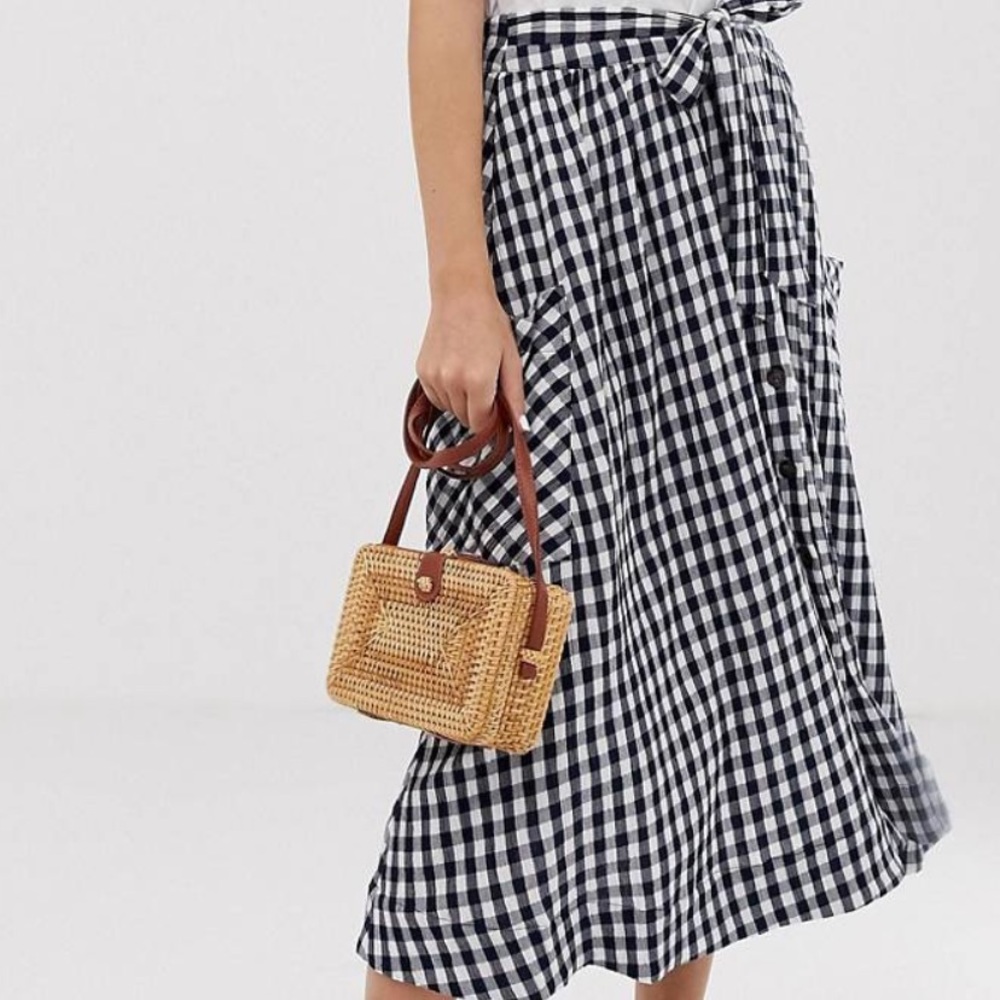 ASOS Gingham MIDI Skirt